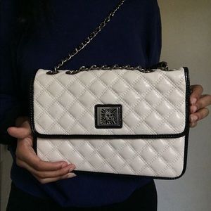 Creme and black Anne Klein purse